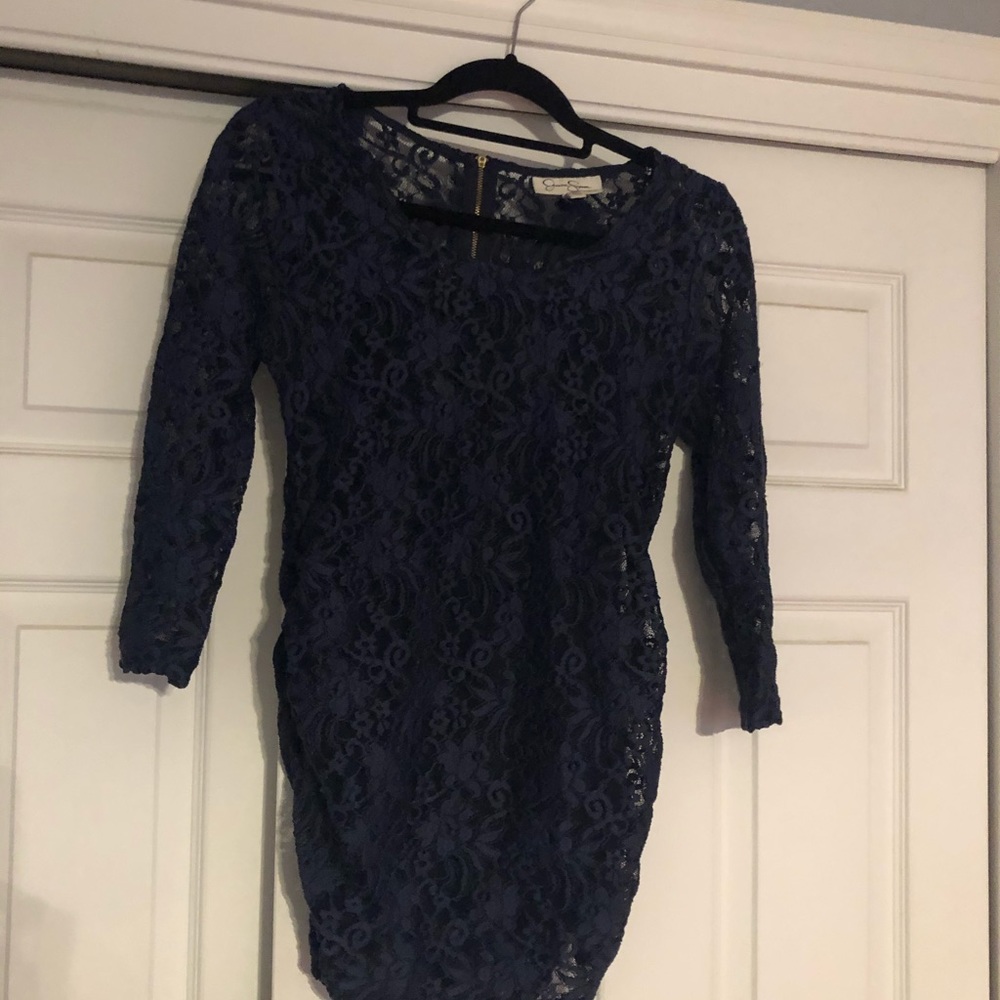 Jessica Simpson maternity navy lace top - small